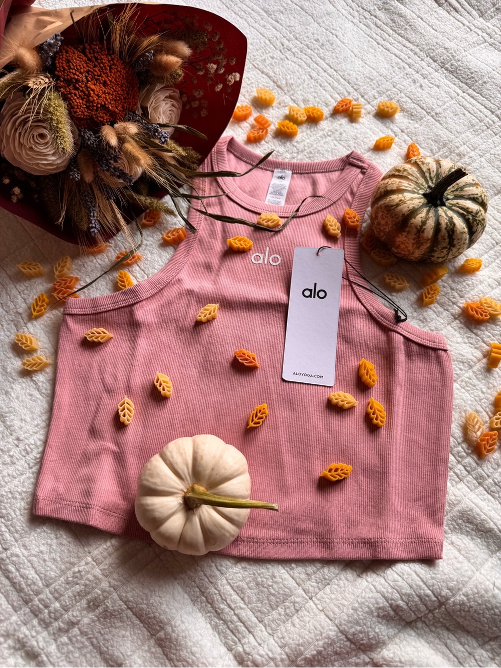 ALO Yoga Pink Ribbed Cropped Tank
